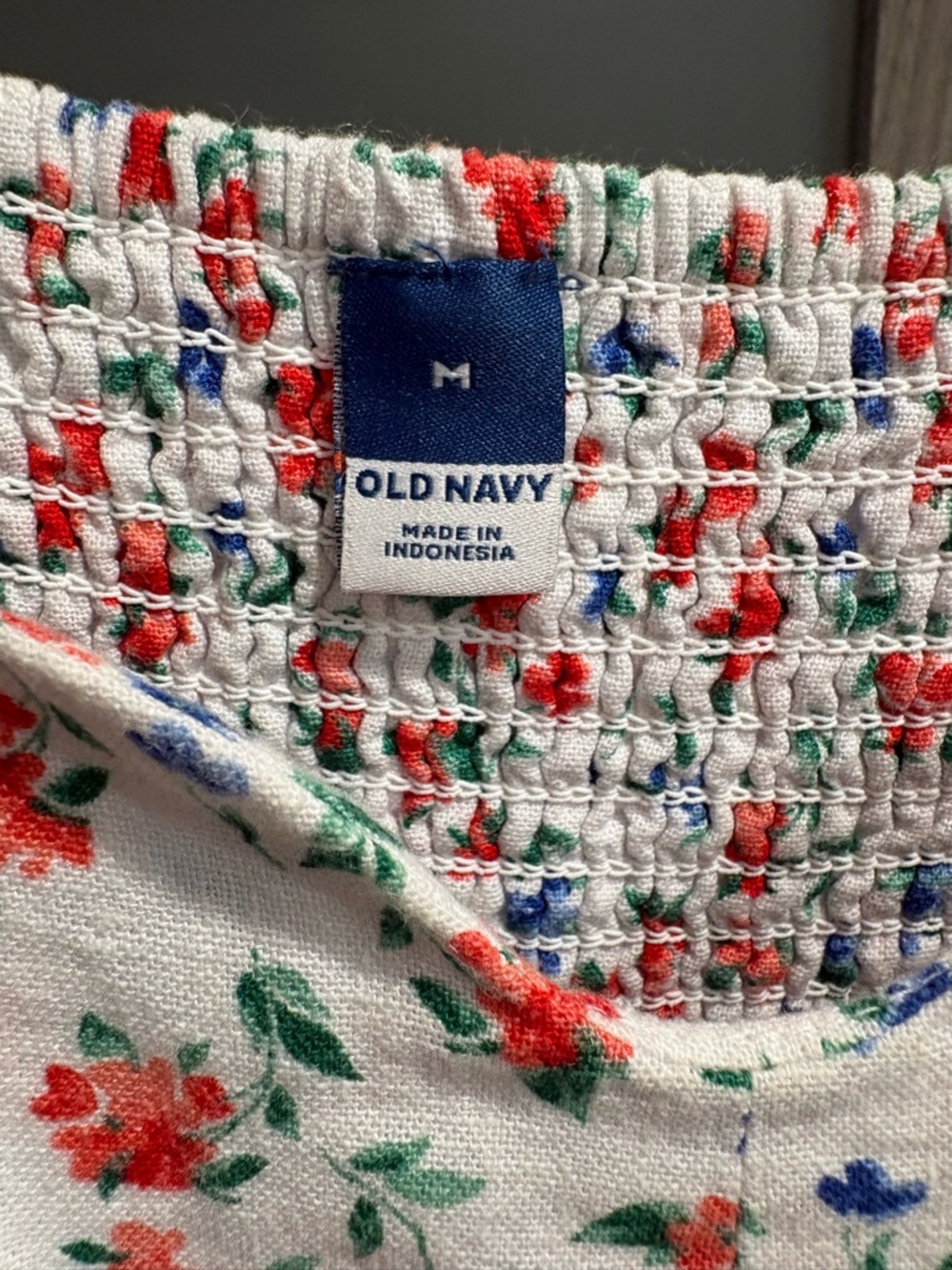 Old Navy Midi Dress with Red & Blue Floral Print - Picture 10 of 12
